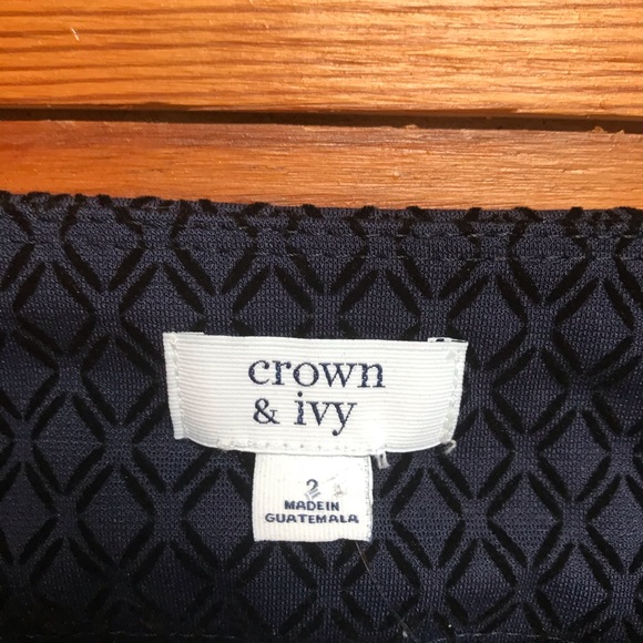 Crown & Ivy Navy Black Velvet Work Pants, NWT, 2 - Picture 6 of 13